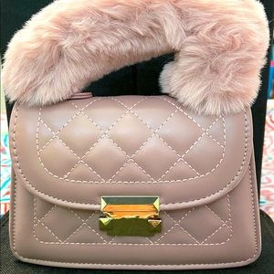 Fuzzy Blush Mauve Small Purse Bag